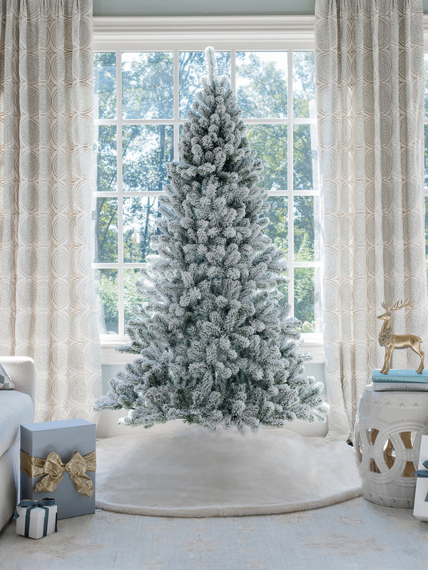 King of Christmas 10' Prince Flock® Artificial Christmas Tree Unlit